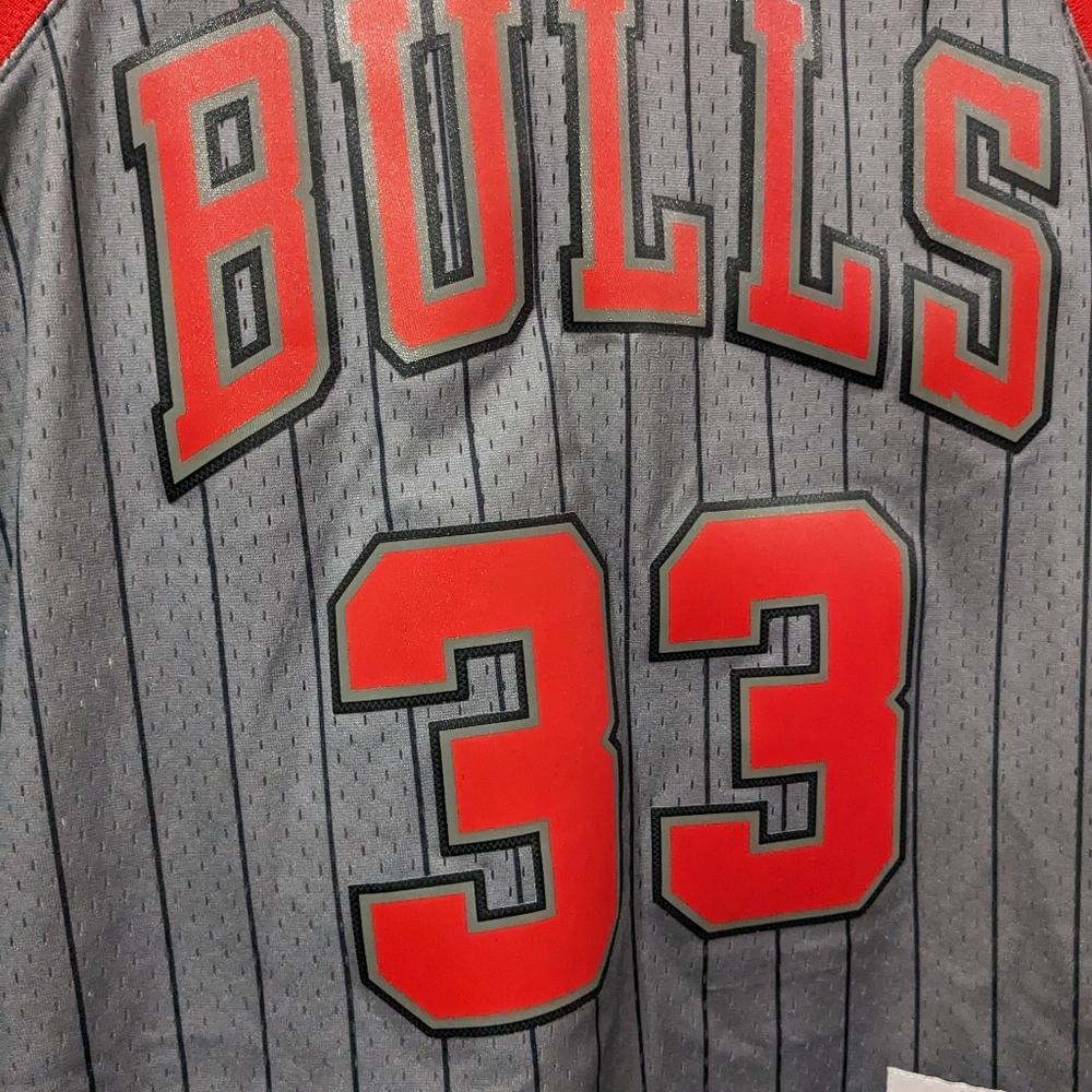 Mitchell & Ness Scottie Pippen Jersey Mens 1995 Chicago Bulls Grey HWC Swingman - Picture 3 of 14